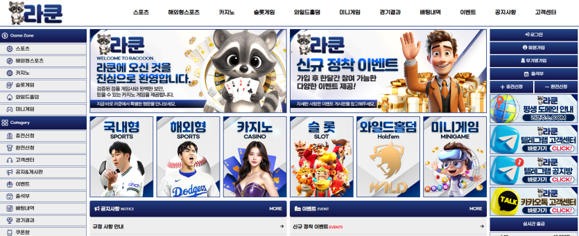 라쿤 소액먹튀.. 이미지